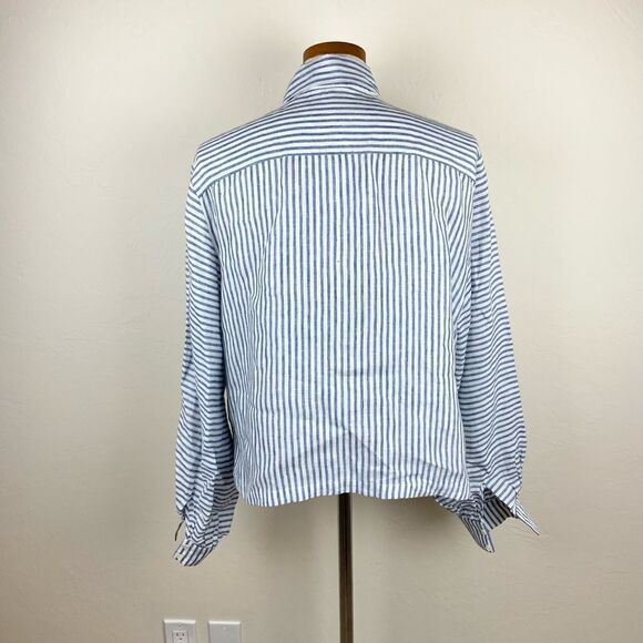 Frame Handkerchief Striped Linen Top - Picture 6 of 7